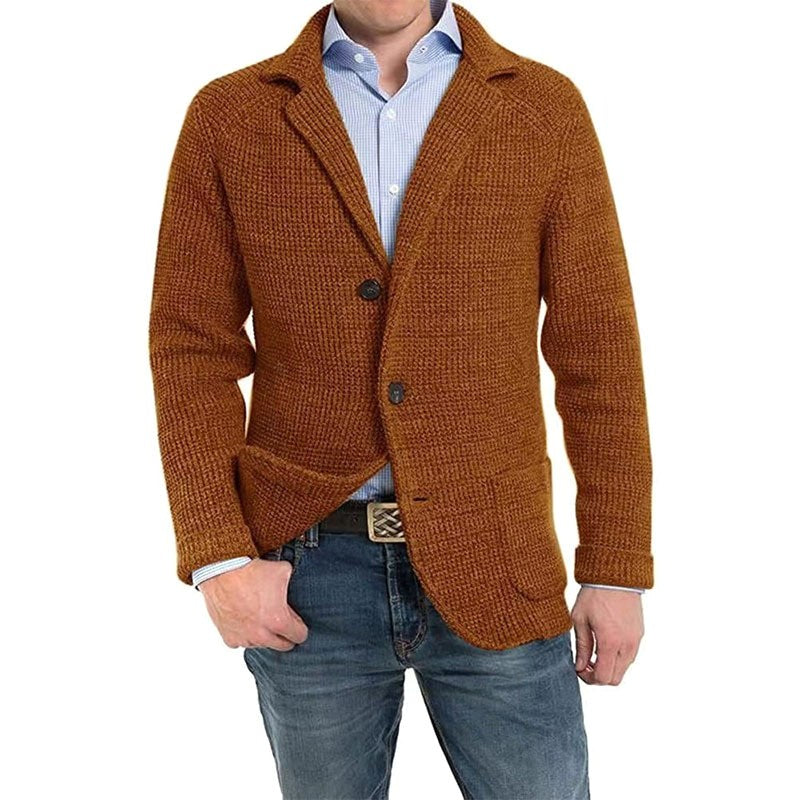 Achim | Męski kardigan o eleganckim kroju, kardigan dopasowany | Erwnn | Jasnoszary
