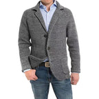 Achim | Męski kardigan o eleganckim kroju, kardigan dopasowany | Erwnn | Jasnoszary
