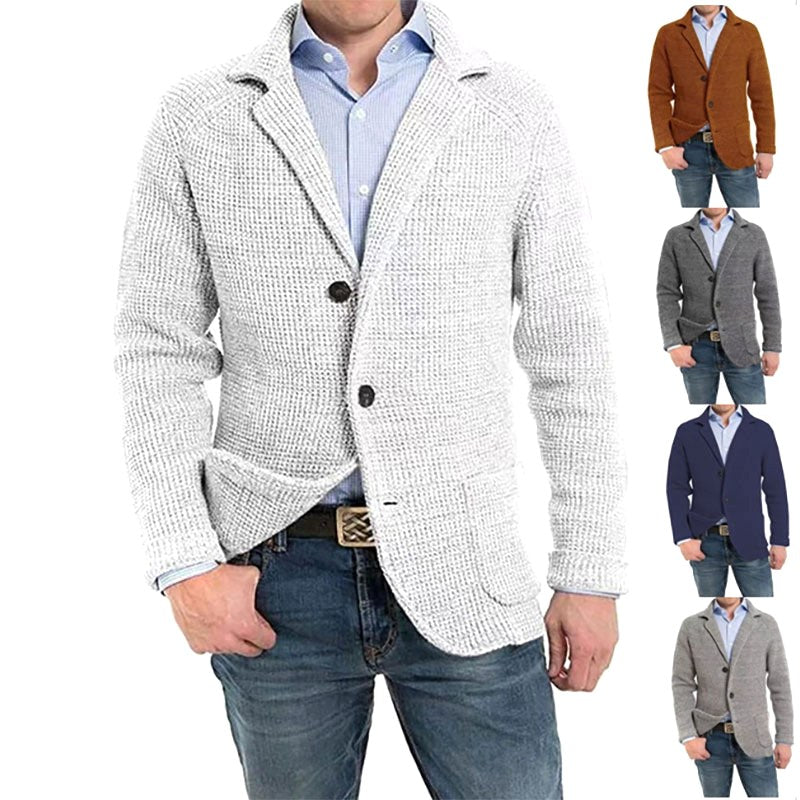 Achim | Męski kardigan o eleganckim kroju, kardigan dopasowany | Erwnn | Niebieski