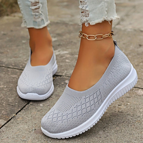 Adeline | Damskie ortopedyczne wsuwane buty sportowe, lekkie buty komfortowe | Erwnn | Szary