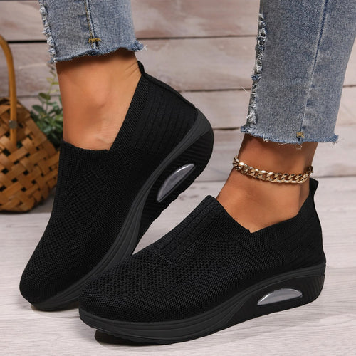 Amelie | Damskie buty wsuwane z amortyzacją, ortopedyczne buty komfortowe | Erwnn | Czarny