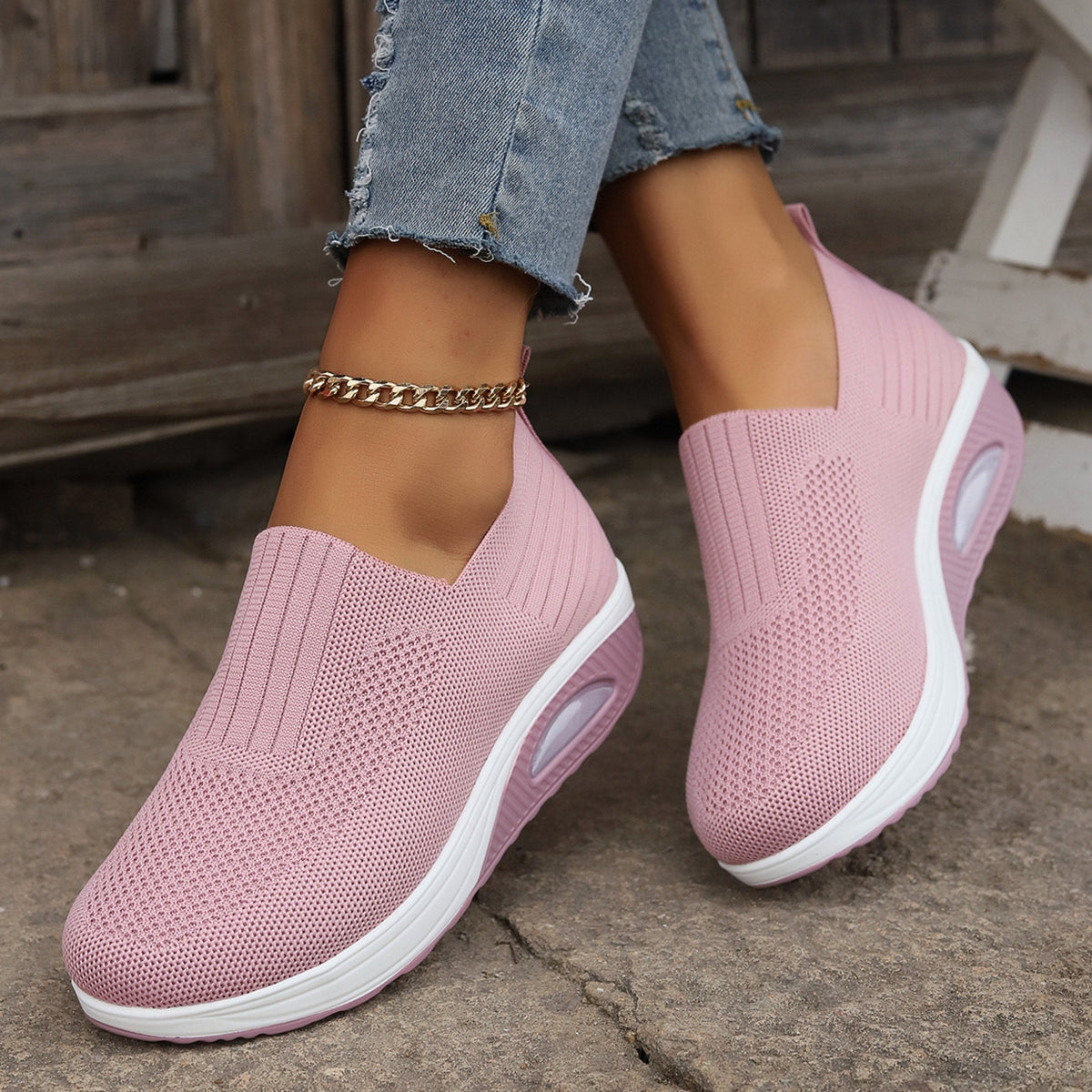 Amelie | Damskie buty wsuwane z amortyzacją, ortopedyczne buty komfortowe | Erwnn | Czarny
