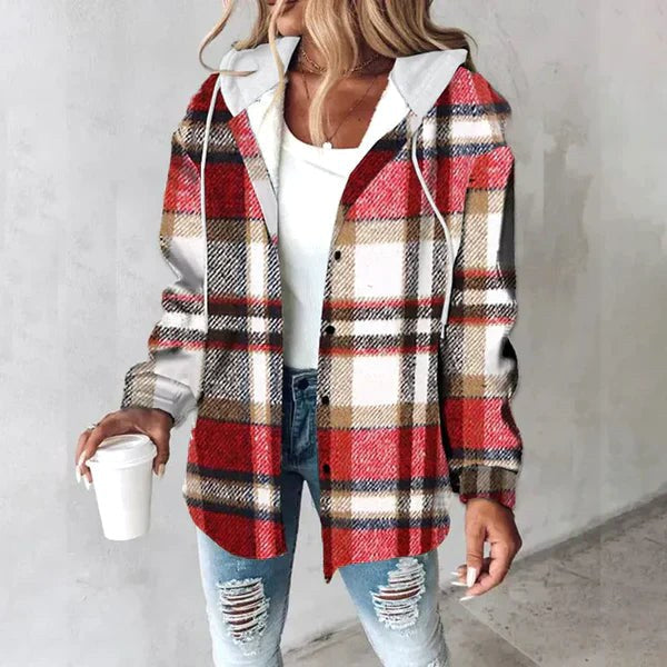 Anais | Damska bluza z kapturem ze ściągaczem, luźna bluza komfortowa | Erwnn | Szary