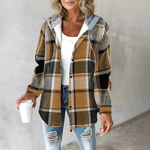 Anais | Damska bluza z kapturem ze ściągaczem, luźna bluza komfortowa | Erwnn | Szary