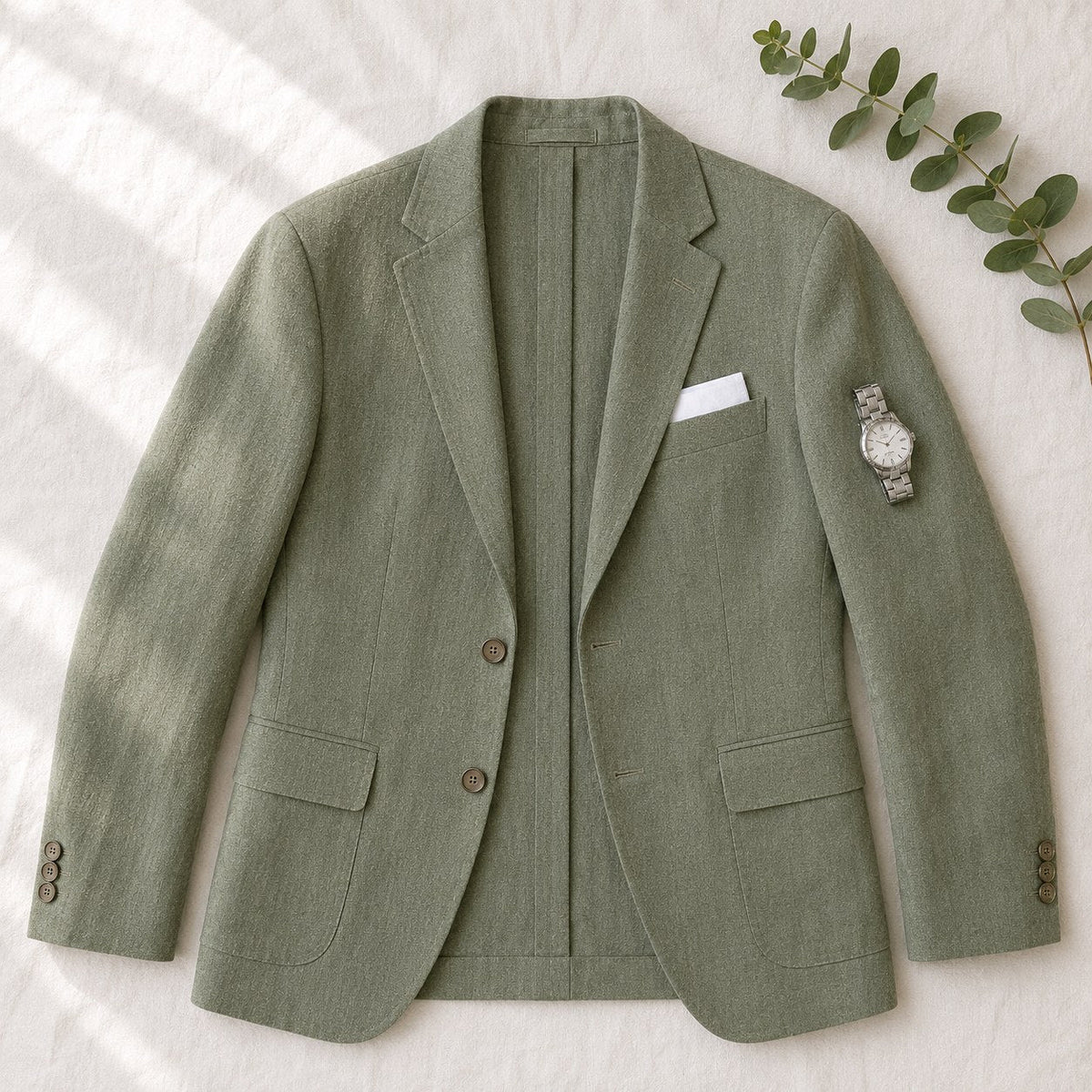 Arkadiusz | Męski lniany blezer w stylu elegancko-codziennym, lekka letnia marynarka | Erwnn