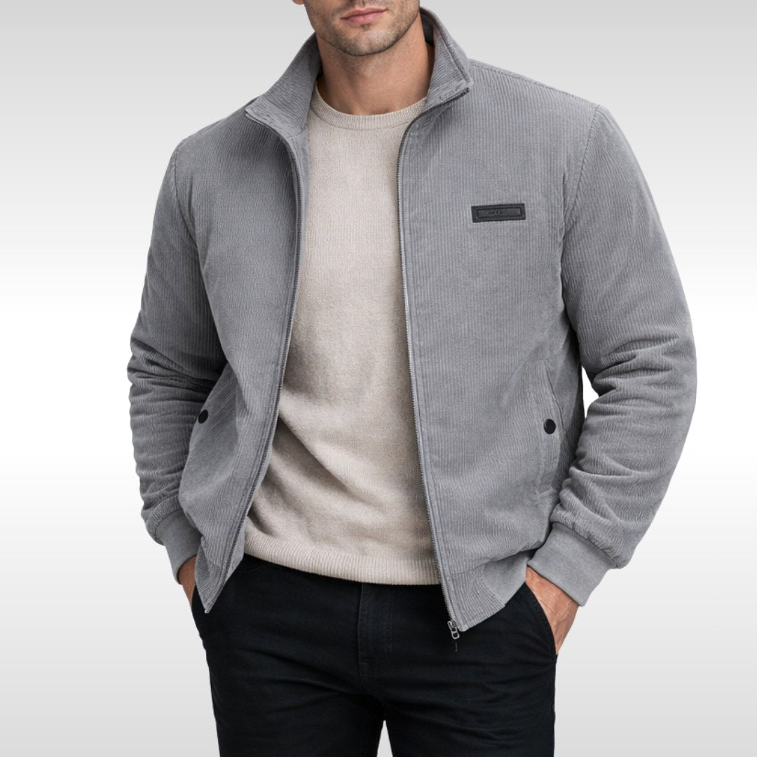 Blake | Męska kurtka, sztruksowa faktura, ciepły model | Erwnn | Khaki
