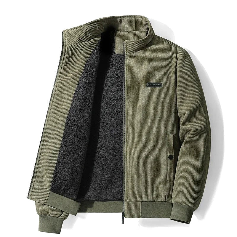Blake | Męska kurtka, sztruksowa faktura, ciepły model | Erwnn | Khaki