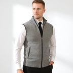 Teofil | Męski bezrękawnik dzianinowy na zamek / kamizelka w stylu elegancko-codziennym | Erwnn