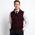 Teofil | Męski bezrękawnik dzianinowy na zamek / kamizelka w stylu elegancko-codziennym | Erwnn