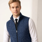 Teofil | Męski bezrękawnik dzianinowy na zamek / kamizelka w stylu elegancko-codziennym | Erwnn