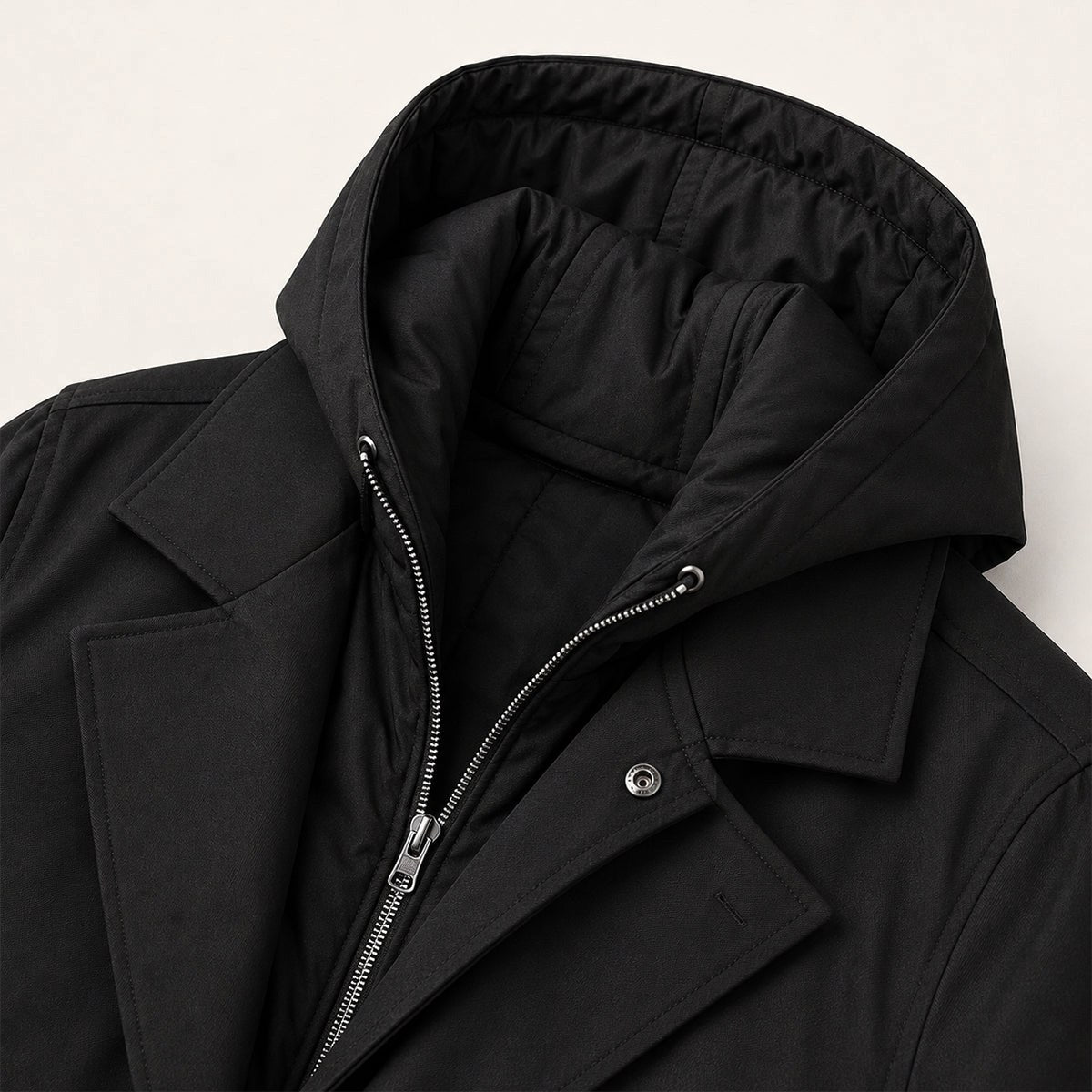 Brody | Męska parka, z kapturem, wodoodporny model | Erwnn | Czarny