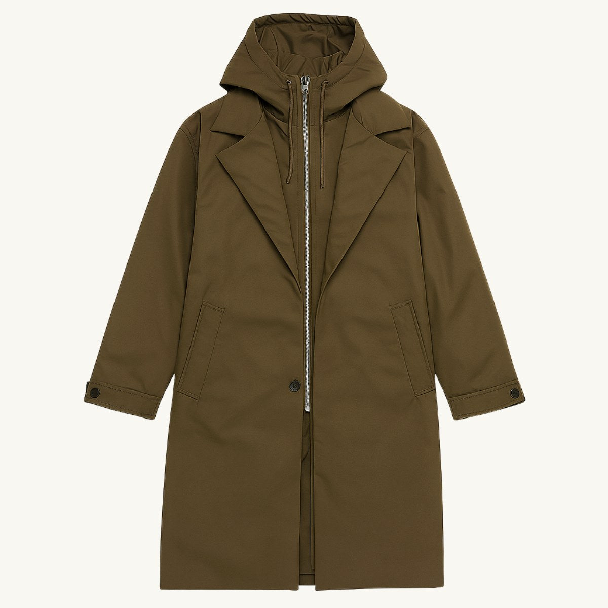 Brody | Męska parka, z kapturem, wodoodporny model | Erwnn | Czarny