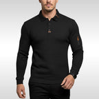 Bruno | Męska koszulka polo z charakterystycznym kołnierzykiem i suwakiem na rękawie, elegancka koszulka polo | Erwnn | Niebieski