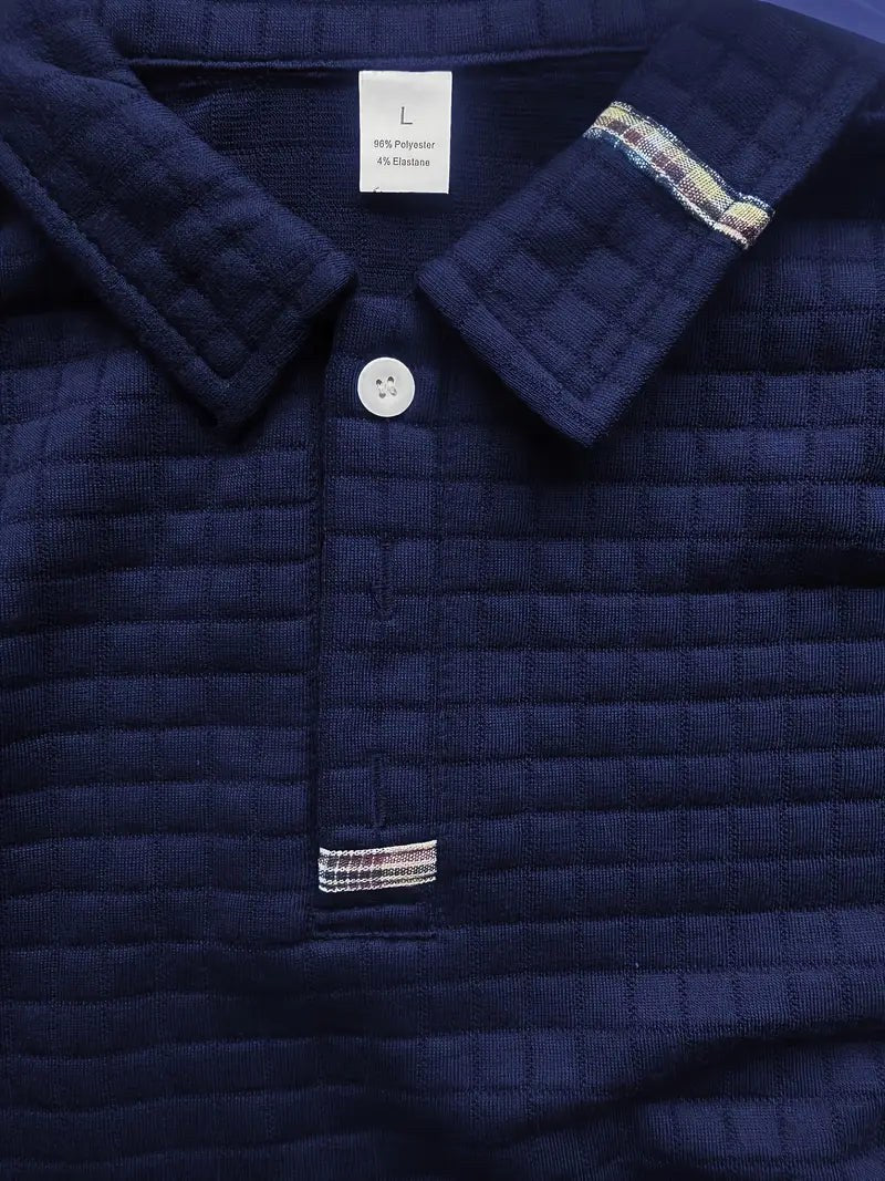Bruno | Męska koszulka polo z charakterystycznym kołnierzykiem i suwakiem na rękawie, elegancka koszulka polo | Erwnn | Niebieski