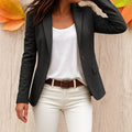 Carol | Damski taliowany blezer biurowy, dopasowany elegancki blezer | Erwnn | Czarny