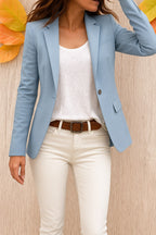 Carol | Damski taliowany blezer biurowy, dopasowany elegancki blezer | Erwnn | Czarny