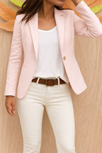 Carol | Damski taliowany blezer biurowy, dopasowany elegancki blezer | Erwnn | Czarny