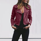 Cheryl | Damska smukła nowoczesna kurtka, kurtka w stylu biker | Erwnn | Niebieski
