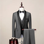 Ernest | Męski smoking trzyczęściowy z kołnierzem szalowym, elegancki strój wieczorowy | Erwnn