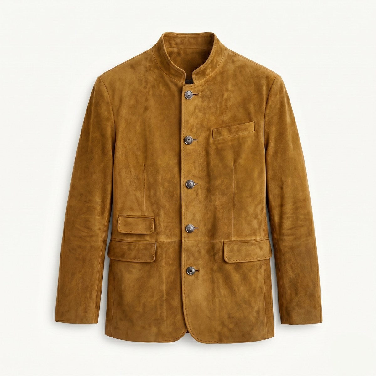 Clayton | Męska marynarka, wykończenie w stylu skóry, wykończenie w stylu zamszu | Erwnn | Khaki