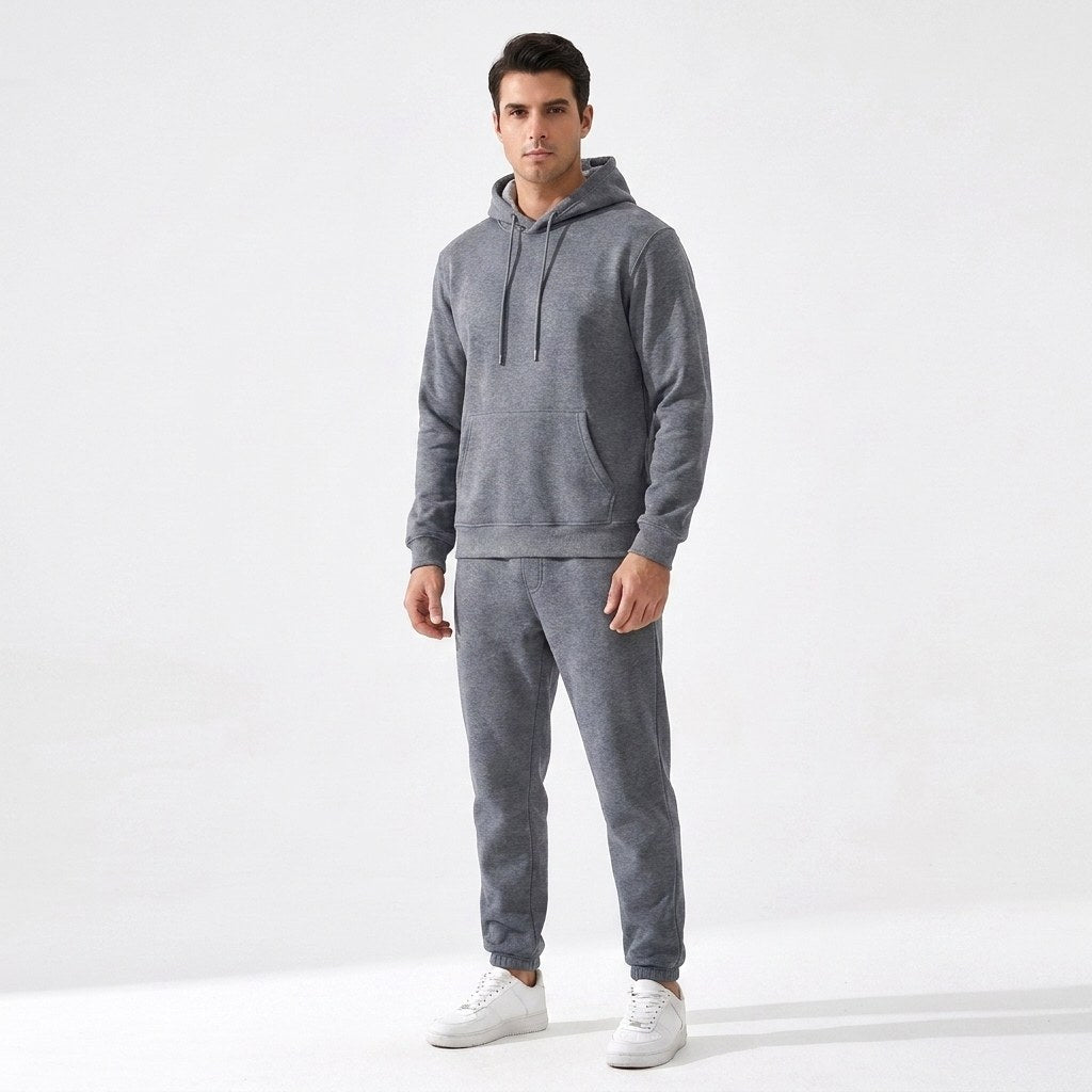 Kordian | Męski zestaw domowy (loungewear) z kapturem, wygodny komplet dwuczęściowy | Erwnn