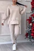 Alina | Bluza o luźnym kroju z rozcięciami i legginsy, dwuczęściowy zestaw domowy dla kobiet | Erwnn
