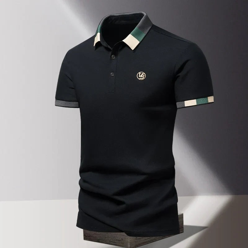 Filip | Męska koszulka polo z kontrastowym kołnierzykiem w stylu elegancko-codziennym | Erwnn