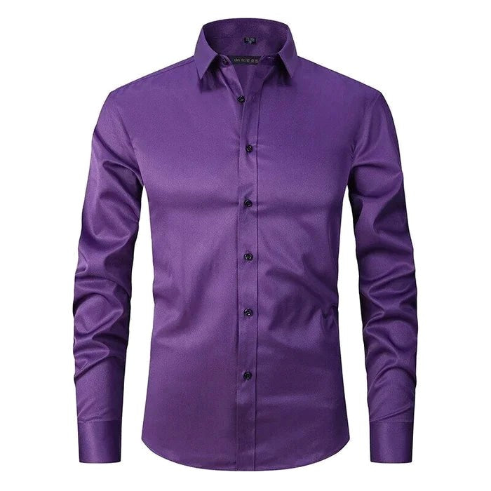 Patryk | Męska koszula biznesowa z dodatkiem elastycznych włókien, niegniotący się model w stylu elegancko-codziennym | Erwnn