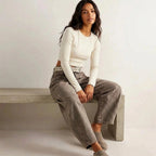 Freya | Damskie luźne jeansy typu barrel, jeansy z wysokim stanem | Erwnn | Czarny