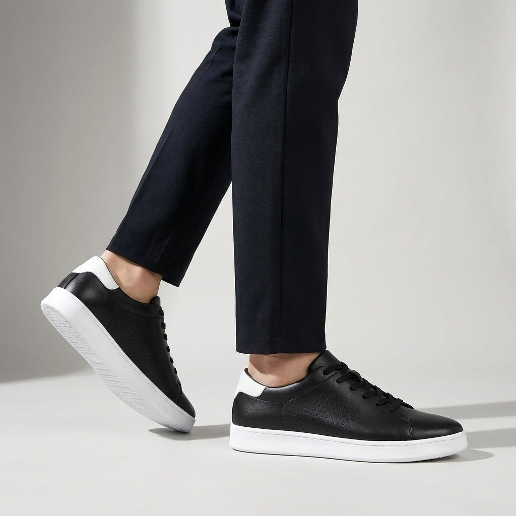 Nataniel | Męskie buty sportowe z perforowanej skóry, oddychające obuwie w stylu elegancko-codziennym | Erwnn