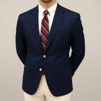Harrison | Męski dopasowany blezer, elegancki strukturalny blezer garniturowy | Erwnn | Granatowy