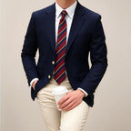 Harrison | Męski dopasowany blezer, elegancki strukturalny blezer garniturowy | Erwnn | Granatowy