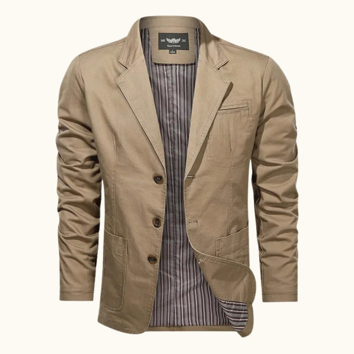 Holden | Męska kurtka, dopasowany krój, na co dzień | Erwnn | Khaki