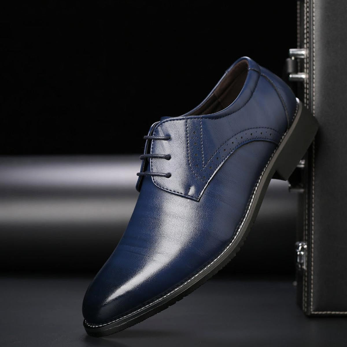 Ludwik | Klasyczne męskie buty skórzane sznurowane, eleganckie oksfordy | Erwnn