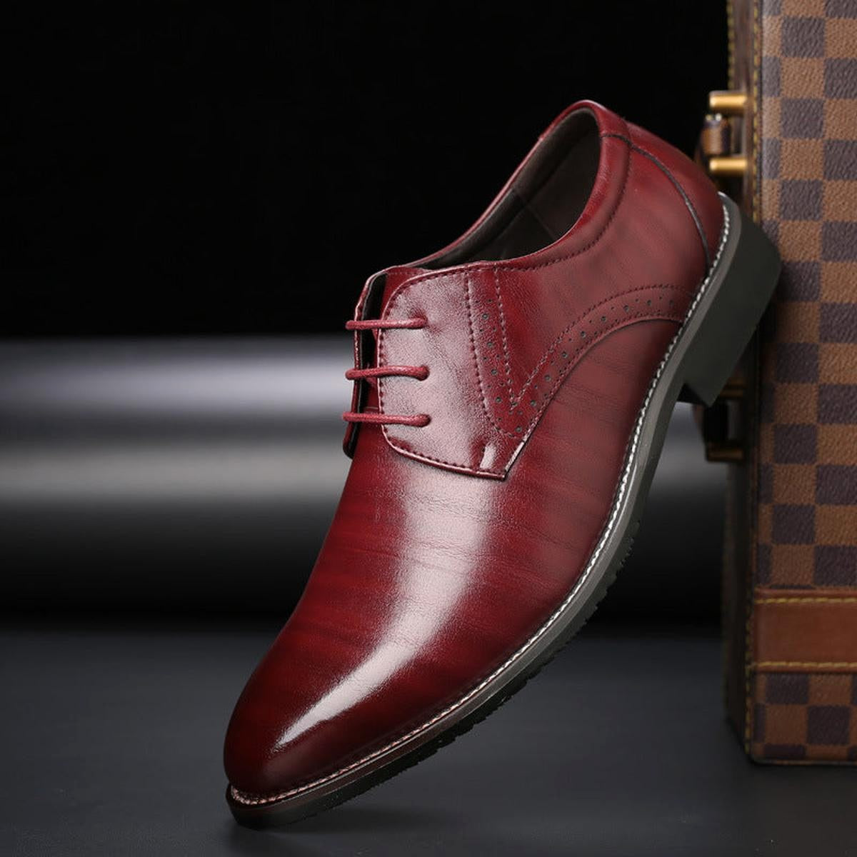 Ludwik | Klasyczne męskie buty skórzane sznurowane, eleganckie oksfordy | Erwnn