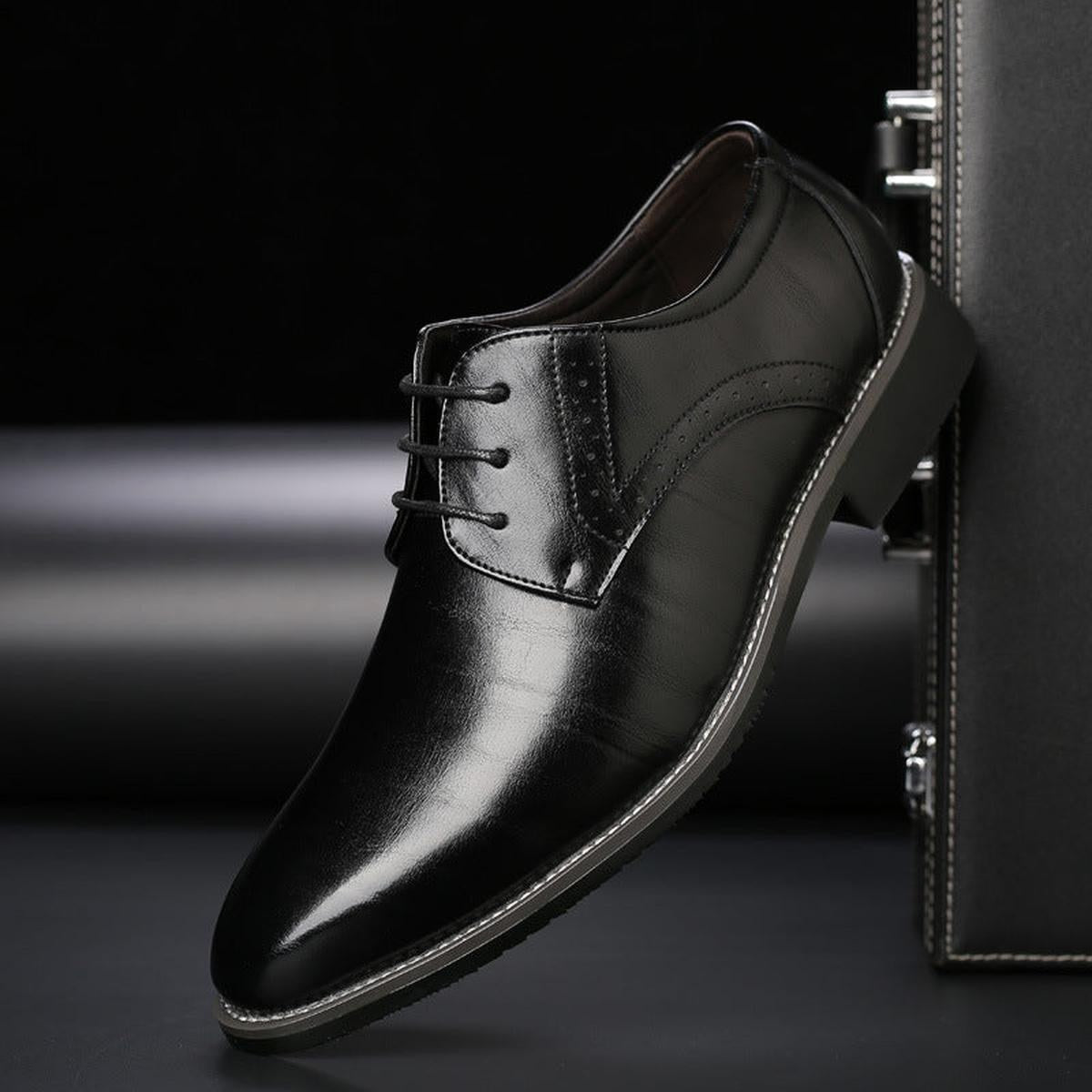 Ludwik | Klasyczne męskie buty skórzane sznurowane, eleganckie oksfordy | Erwnn