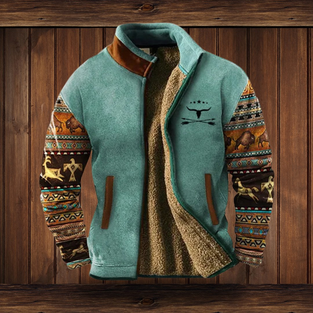 Klaus | Męska kurtka polarowa Merino, funkcjonalna kurtka outdoorowa | Erwnn | Brązowy 2