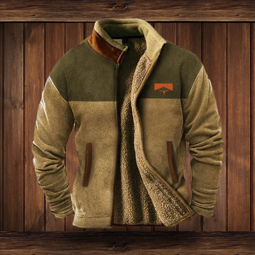 Klaus | Męska kurtka polarowa Merino, funkcjonalna kurtka outdoorowa | Erwnn | Brązowy 2
