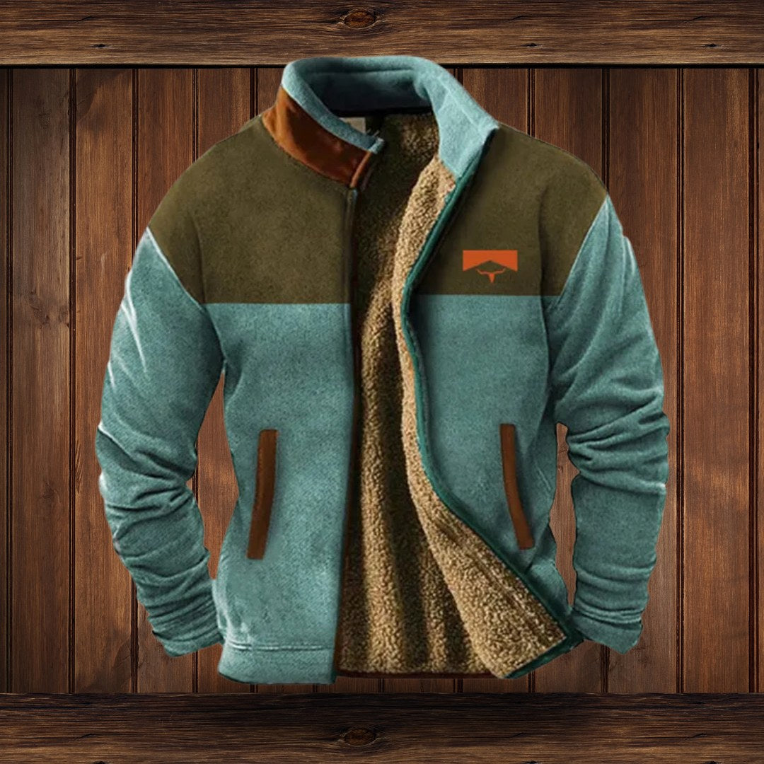 Klaus | Męska kurtka polarowa Merino, funkcjonalna kurtka outdoorowa | Erwnn | Brązowy 2