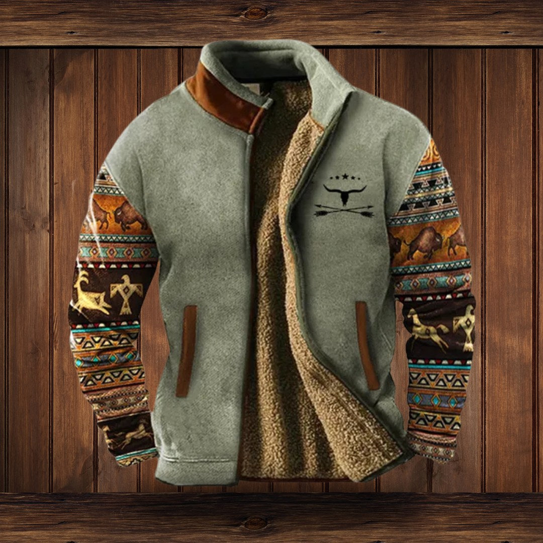 Klaus | Męska kurtka polarowa Merino, funkcjonalna kurtka outdoorowa | Erwnn | Brązowy 2