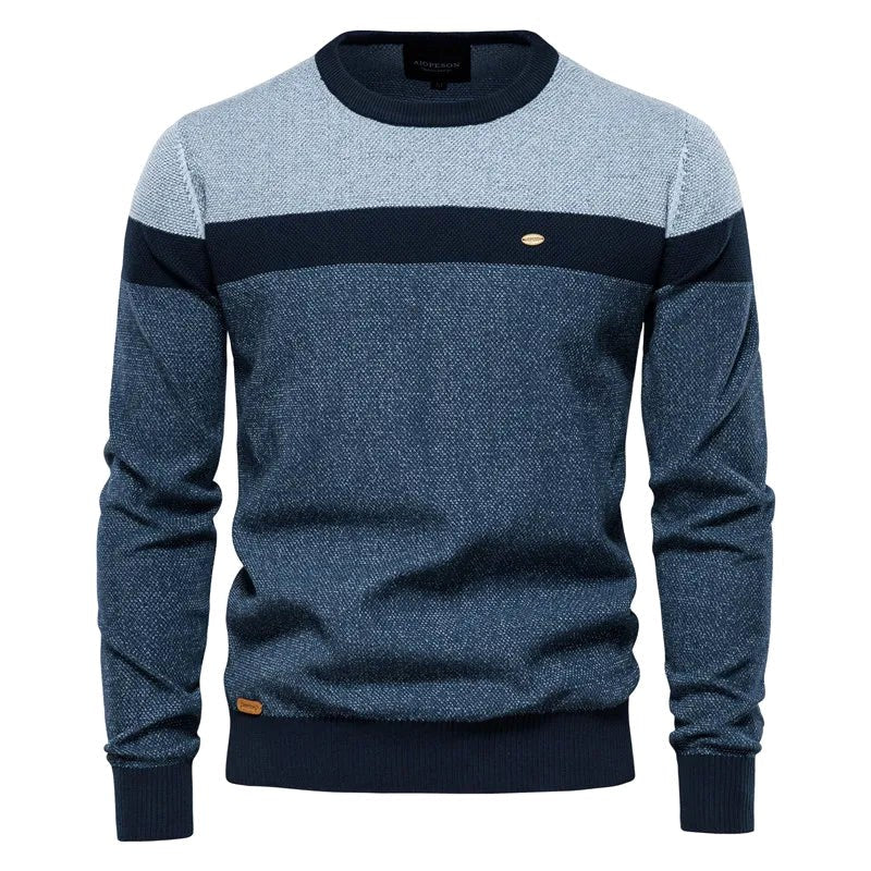 Lars | Męski sweter o klasycznym kroju, miękki sweter bawełniany | Erwnn | Zielony