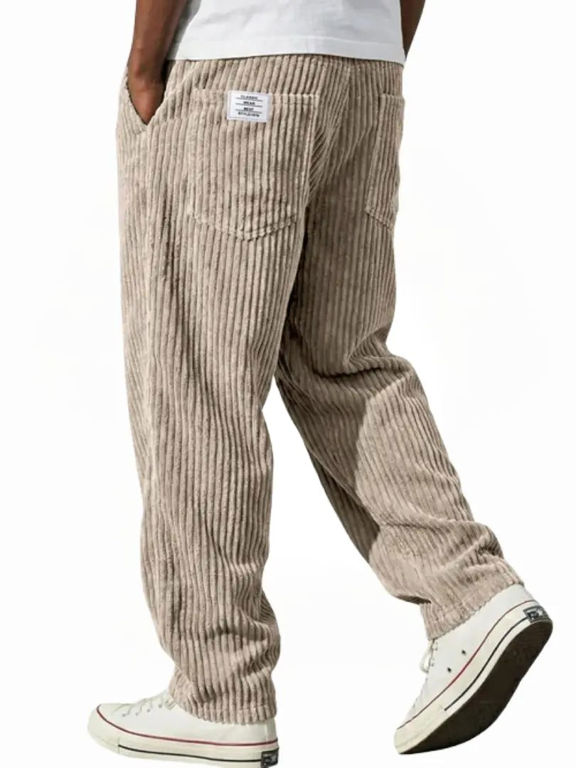 Lewis | Męskie luźne spodnie sztruksowe, eleganckie spodnie na co dzień | Erwnn | Szary
