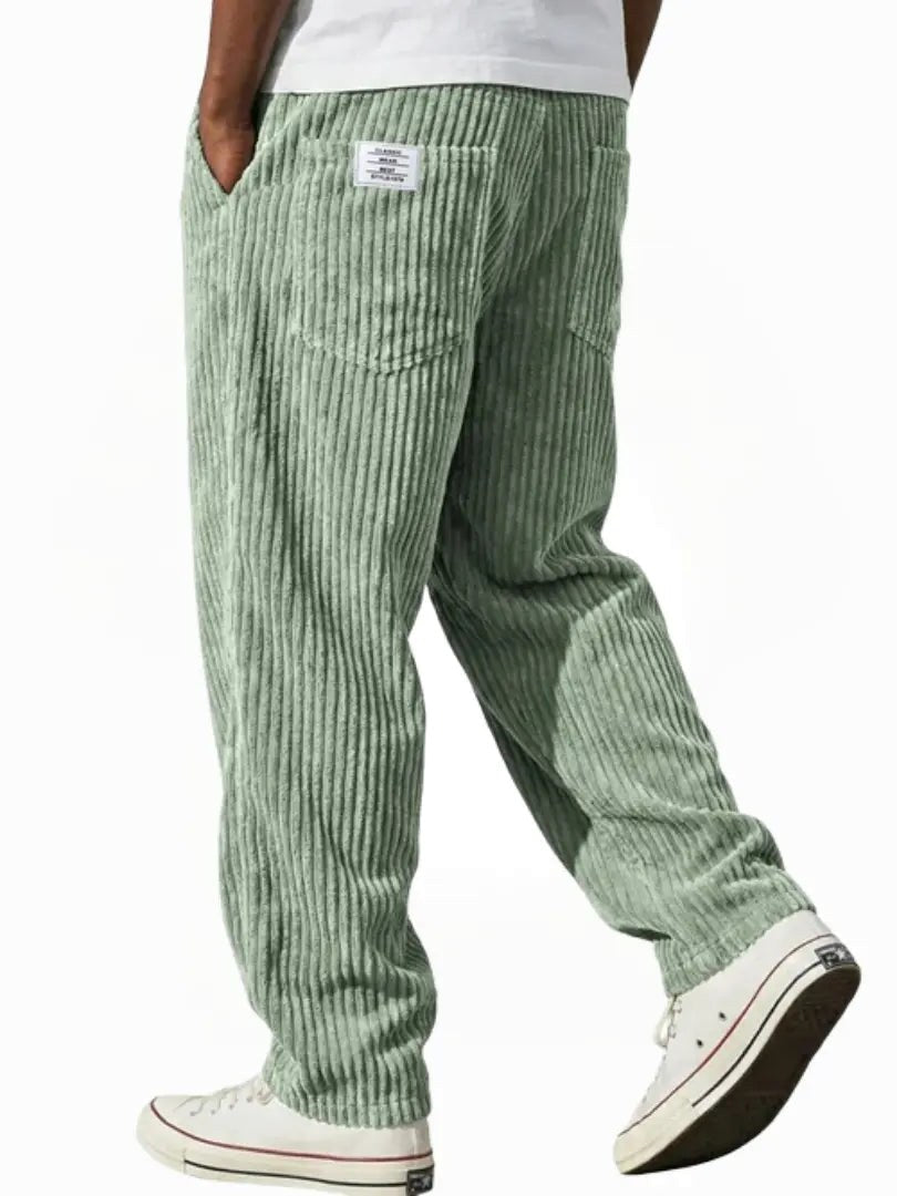 Lewis | Męskie luźne spodnie sztruksowe, eleganckie spodnie na co dzień | Erwnn | Szary