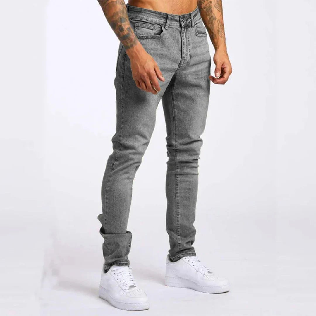 Alan | Męskie jeansy o dopasowanym kroju, nowoczesne jeansy z elastycznego dżinsu | Erwnn