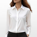 Madlen | Satynowa koszula damska, elegancka bluzka do biura | Erwnn