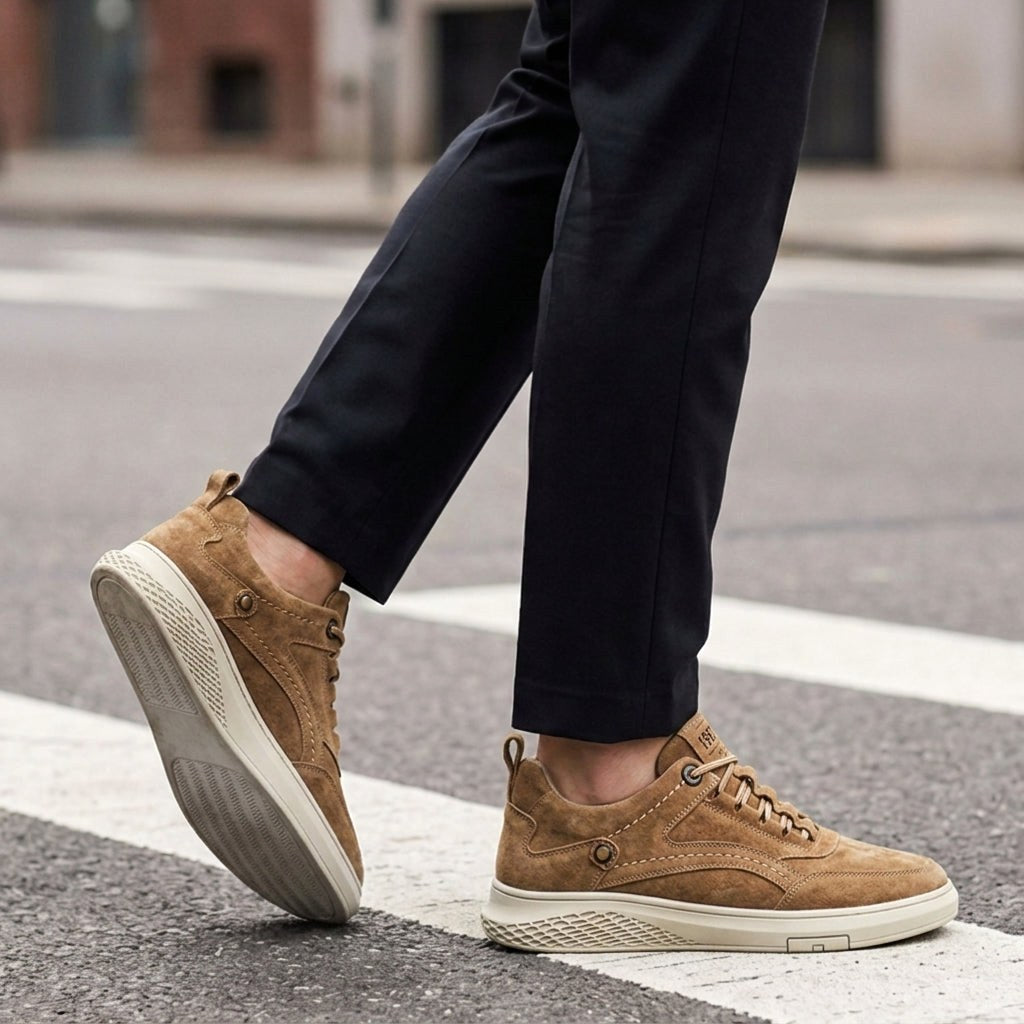 Mason | Męskie buty sportowe retro w stylu zamszu, buty sportowe na co dzień | Erwnn | Brązowy