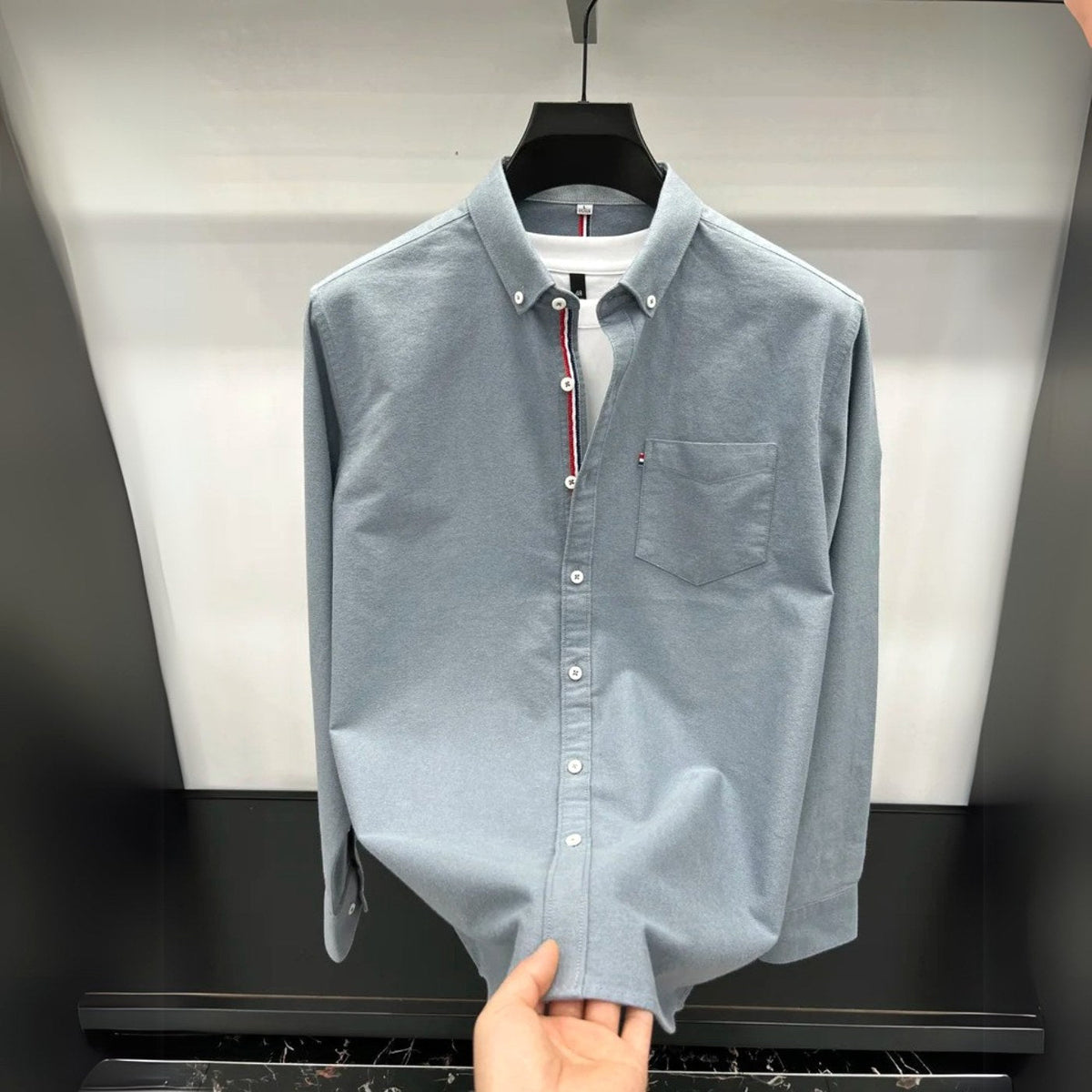 Florian | Męska koszula oksfordzka z kołnierzykiem zapinanym na guziki z długim rękawem w stylu elegancko-codziennym | Erwnn