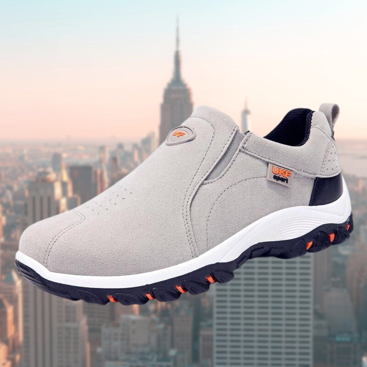 Moritz | Męskie buty wsuwane z amortyzacją, ergonomiczne buty do chodzenia | Erwnn | Brązowy