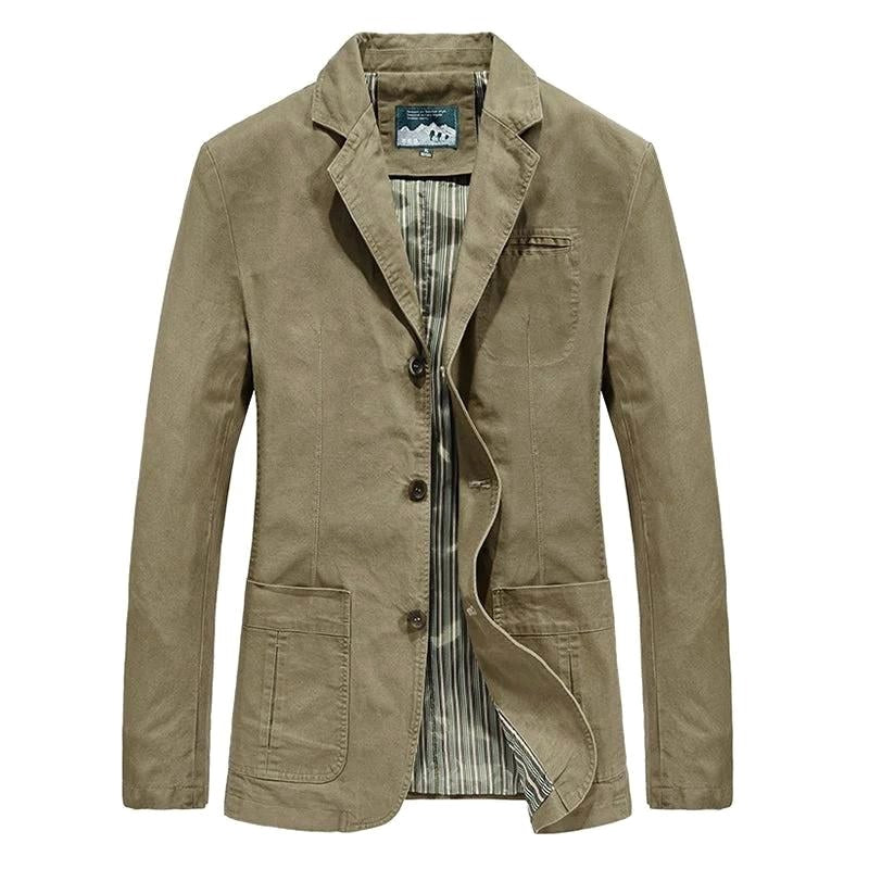 Neil | Męski swobodny, lekki blezer, elegancki blezer o dopasowanym kroju | Erwnn | Khaki