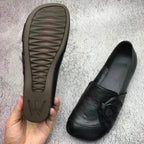 Nicole | Damskie wspierające buty skórzane, skórzane buty wsuwane | Erwnn | Czarny